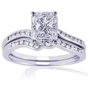  0.60 Ct Radiant Cut Diamond Intertwined Engagement Wedding 