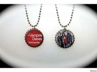   Diaries leather Elena Gilbert Damon and Stefan Salvatore necklace