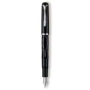  Pelikan Tradition Series 215 Black Lozenge Silver Trim 