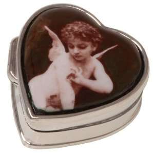   Angel Heart Rememberance Box Keepsake Cremation Urn in Sterling Silver