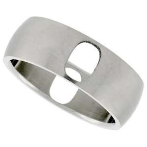  Surgical Stainless Steel 5/16 in. (8mm) Dome Band w/ Oval 