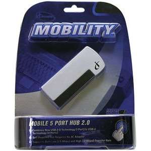   M01517MB Mobility Silver USB Mobile 5 Port USB Hub 2.0: Electronics
