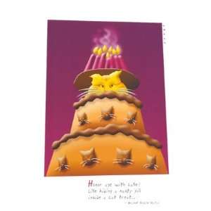  Cake Cat, Birthday Note Card by David Innes, 5x7: Home 