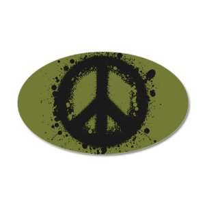   22x14 Oval Wall Vinyl Sticker Peace Symbol Ink Blot 