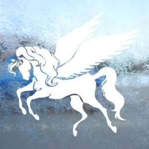 Pegasus Winged Horse White Decal Car Window Laptop White 