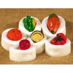  Silicone Rubber Mold. Set of 6 Mini Fruits. Size 1.25 to 