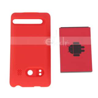   Extended Battery+Back Cover Red +Dock Charger for Sprint HTC EVO 4G