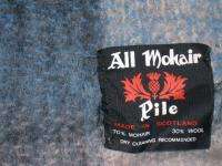 100% WOOL & MOHAIR BLANKET made SCOTLAND ~ BLUE & GRAY & BROWN TARTAN 