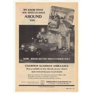 1974 Springfield Champion Guardian Ambulance Print Ad  
