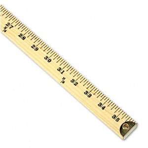   Wood Yardstick, Hanging Holes and Metal Ends, 36, Clear Lacquer 