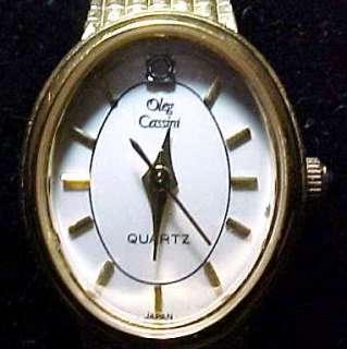 Vintage Oleg Cassini Ladies Quartz Goldtone Wristwatch  
