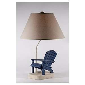   Blue Washed Wood Adirondack Chair Table Lamp: Home Improvement