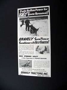 Gravely Snow Plow Blower Gang Mowers 1955 print Ad  