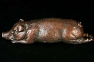 English Bronze Pig Statue Piggy Piglet Pigs Sow  