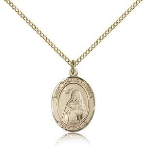 Gold Filled St. Saint Teresa of Avila Medal Pendant 3/4 x 1/2 Inches 