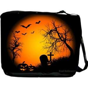 : Rikki KnightTM Halloween Silhouette Graveyard Messenger Bag   Book 