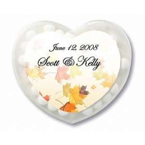 Wedding Favors Blowing Leaves Design Personalized Heart Shaped Mint 