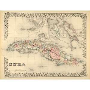   Map Cuba Caribbean Bahamas Islands Florida Keys   Original Print Map
