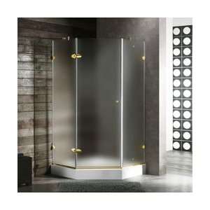   Glass Shower Enclosure with Left Side Door Installation Polished Brass