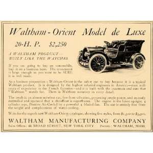  1905 Ad Waltham Orient De Luxe Cheapest Car Of Time 