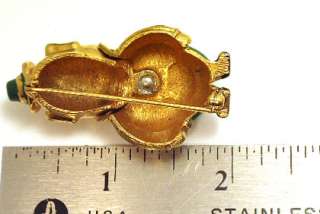 Vintage Brooch Pin Jomaz Leprechaun Enamel Rhinestone  