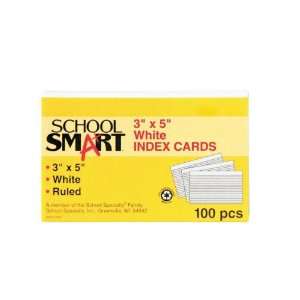  School Smart Index Cards   3 x 5   Pack of 100   White 