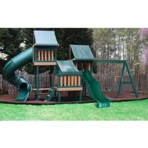   Monkey Playsystem #4 with Swing Beam in Green / Brown: Toys & Games