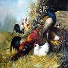 Handicrafts Art Repro oil painting The rooster and chicken #6560