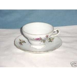  Vintage Porcelain Roses Cup & Saucer from Japan 