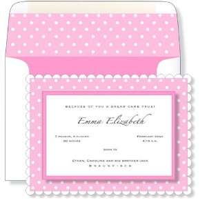  Girl Baby Shower Invitations   Dotted Swiss Overlay 