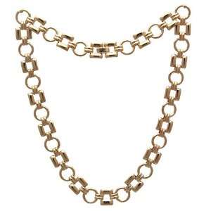  Circles & Squares Gold Plated Choker Necklace Jewelry