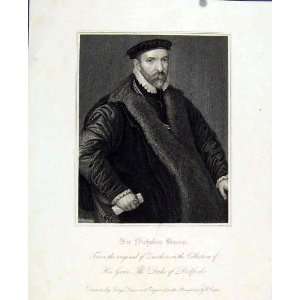  Sir Nicholas Bacon C1830 Duke Bedford Portrait Print