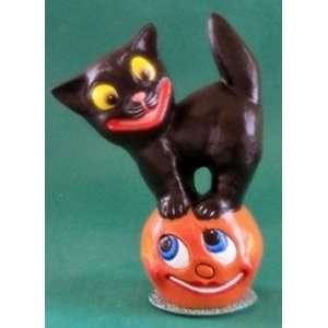  Ino Schaller Paper Mache Black Cat Pumpkin: Home & Kitchen