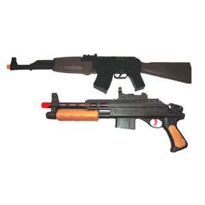  2 B/o Toy Soldier Ak47 Pump Rifle Shotgun Guns Gift Toys 