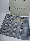 NEW BURBERRY BRIT Pale Grey Mega Check Cotton Kilt Skirt (was £275 