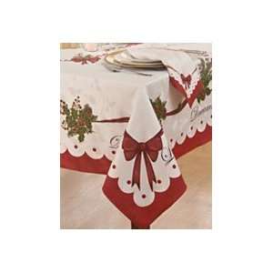   Table Linens, Set of 4 Christmas Peace and Joy Napkins: Kitchen