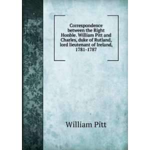 com Correspondence between the Right Honble. William Pitt and Charles 