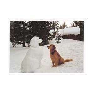  Golden with Snowdog Christmas Cards