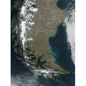  The Snow Capped Andes Dominate the Left Side of This Image 