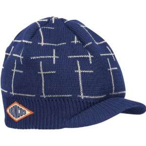  Denver Broncos Retro Sport Pattern Visor Knit Hat Sports 