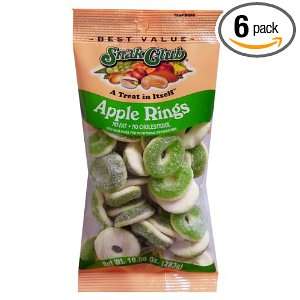 Snak Club Apple Rings, 10 Ounce Bags (Pack of 6)  Grocery 
