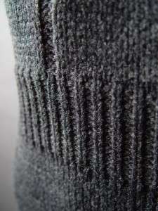   GRAY Mod 60s Classic Sleeveless Turtleneck Cable Knit Sweater Dress S