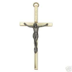  Engraved Gold Plated Metal Pewter Wall 10 Crucifix