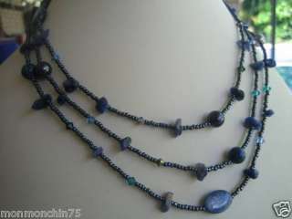 Swarovski /Lapis Lazuli /Kyanite /malachite / necklace  