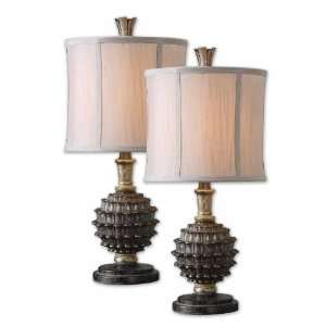  Clemente Antiqued Silver Table Lamps