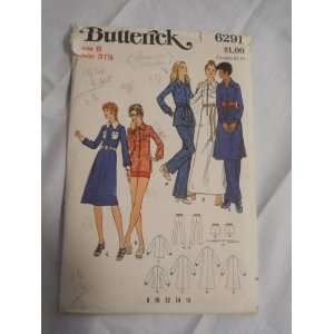  Butterick pattern #6291 Vintage dress tunic pants size 8 