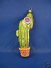 Texas Cactus flower German blown glass Christmas Orname