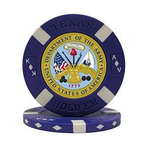 ARMY Seal on Blue Big Slick Texas Holdem Poker Chip  
