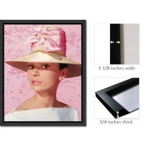   Framed Audrey Hepburn Wearing Pink Hat Poster Fr16714: Home & Kitchen