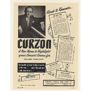  1948 Pianist Clifford Curzon Photo Booking Print Ad (Music 